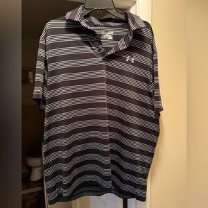 Under Armour Men's Polo with Black and White Stripes